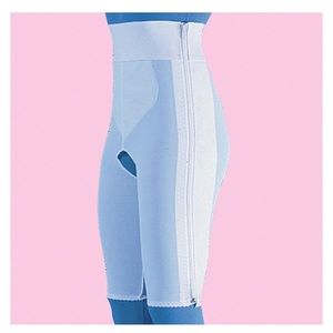 Black post surgery garment with open seat.